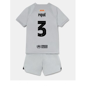 Barcelona Gerard Pique #3 kläder Barn 2022-23 Tredje Tröja Kortärmad (+ korta byxor)